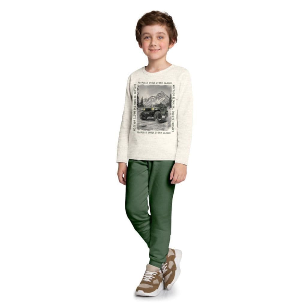 Conjunto Menino em Moletom Flanelado Estampas Diversas Kyly
