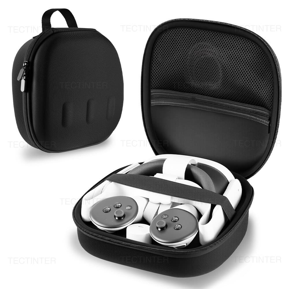 Para Meta Quest 3/3S, Estojo de Transporte Portátil para Headset VR, Bolsa Protetora EVA de Maior Capacidade para Viagen