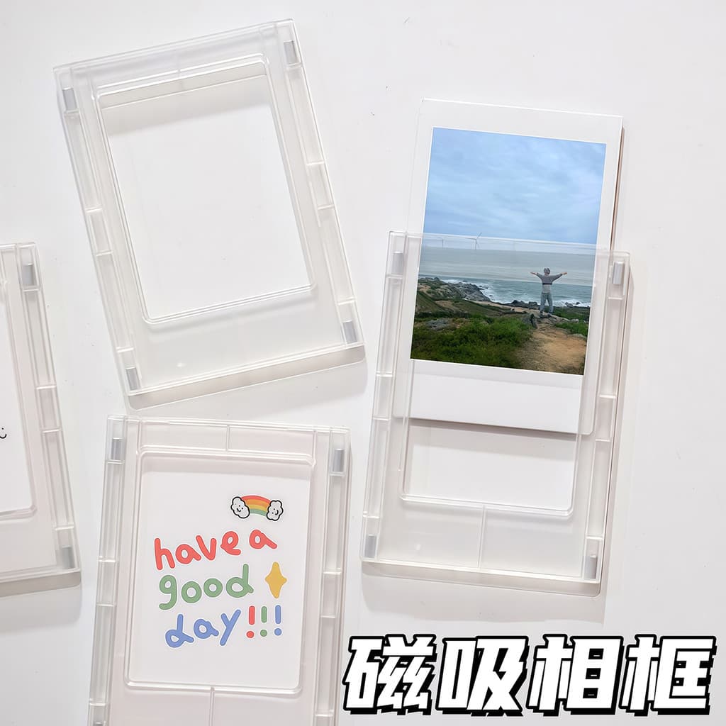 Polaroid moldura de foto geladeira adesivo ímã influenciador criativo ins estilo 10cm foto fixa cartão de foto moldura m