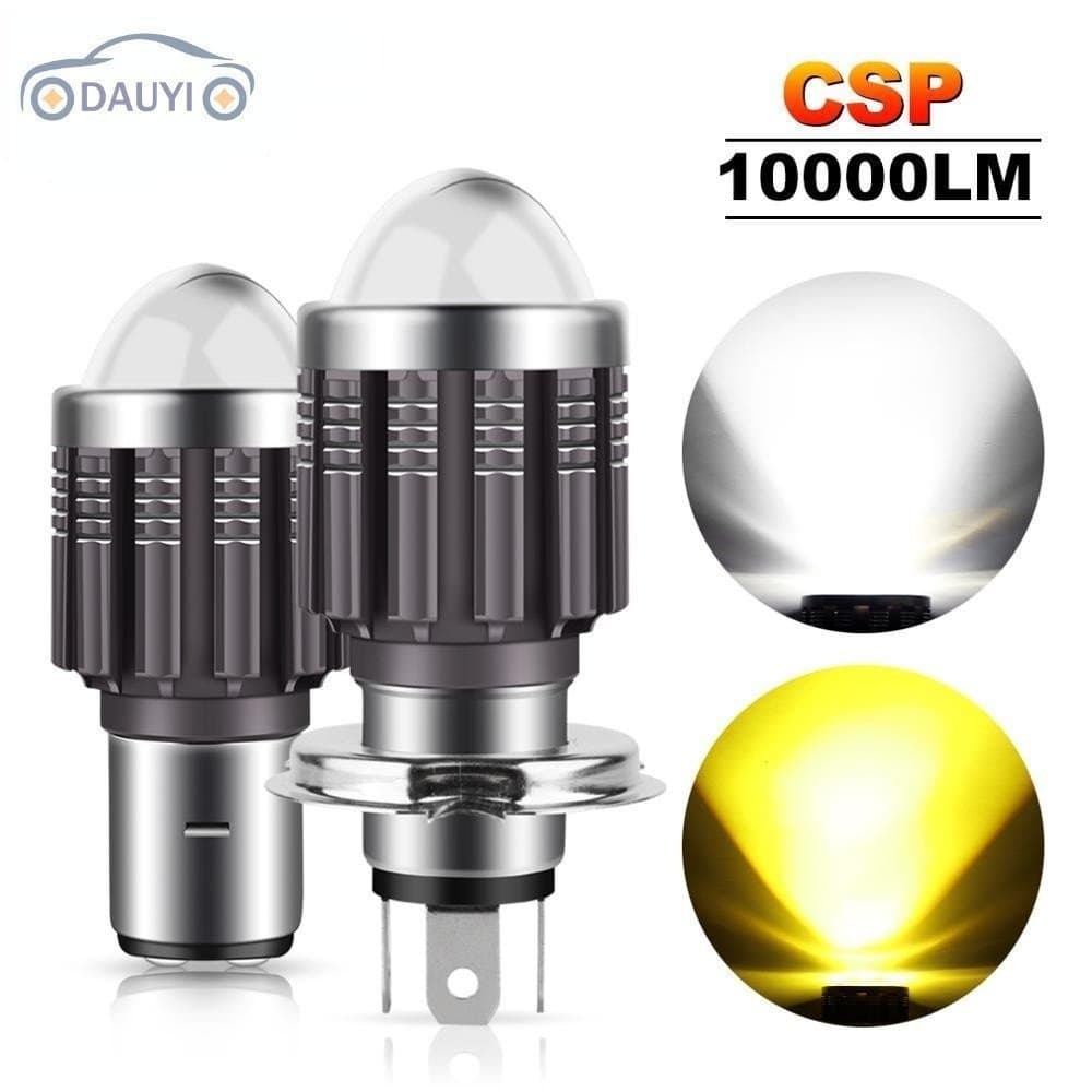 10000lm h4 led moto h6 ba20d led farol da motocicleta lâmpadas csp lente branco amarelo oi lo lâmpada scooter acessórios