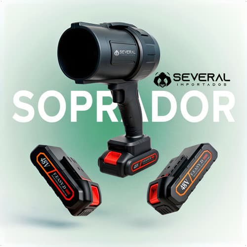 Soprador Turbo Portátil Eletro Aspirador Folhas Sem Fio 21v 350w Bivolt Recarregável 2 Bateria Potente Carros Turbina