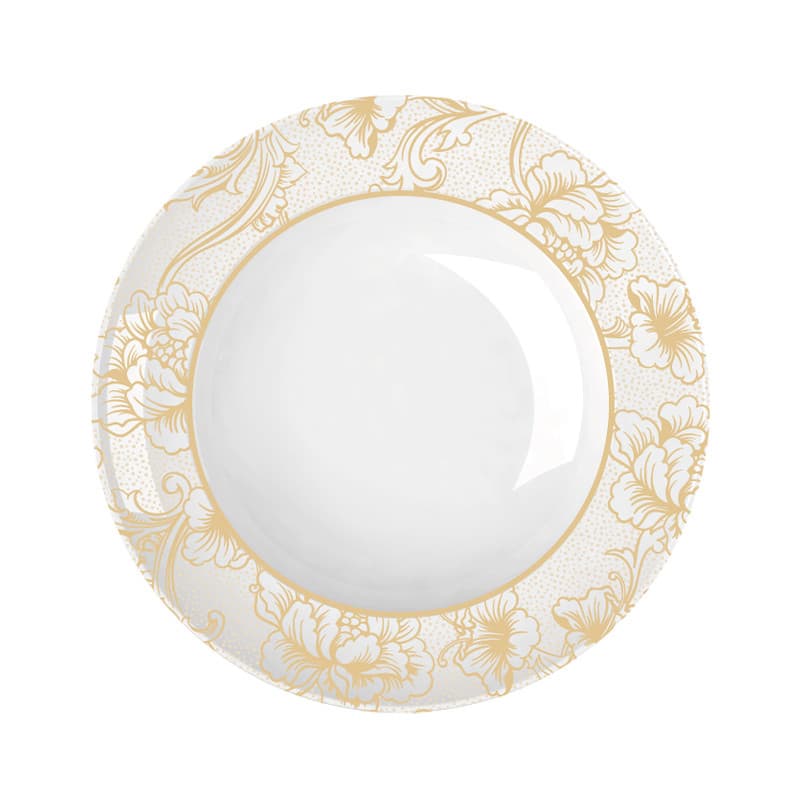 Prato Fundo Germer Sonho Dourado Natal Porcelana Versa Mesa Posta