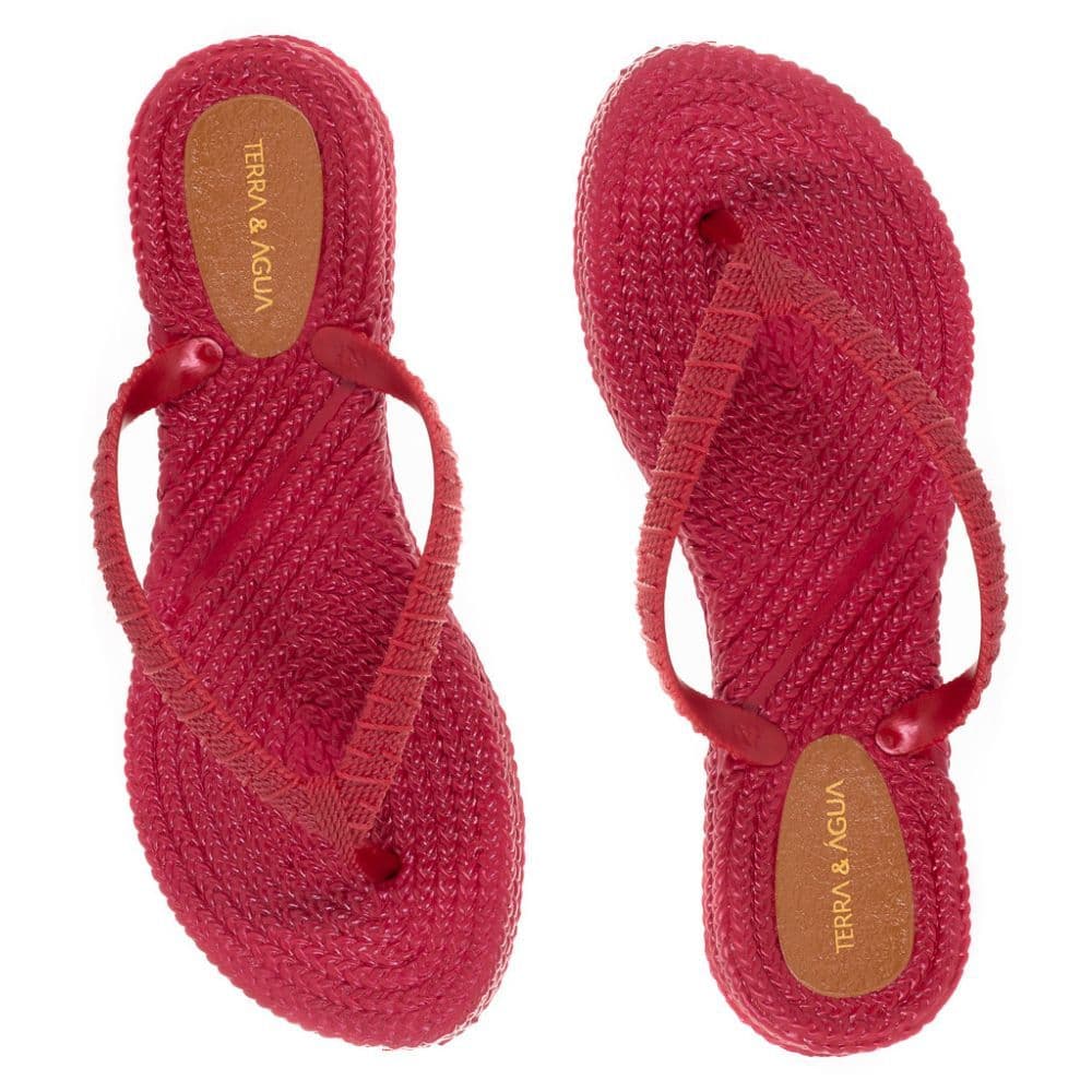 Chinelo Feminino Efeito Trama de Dedo Terra e Água