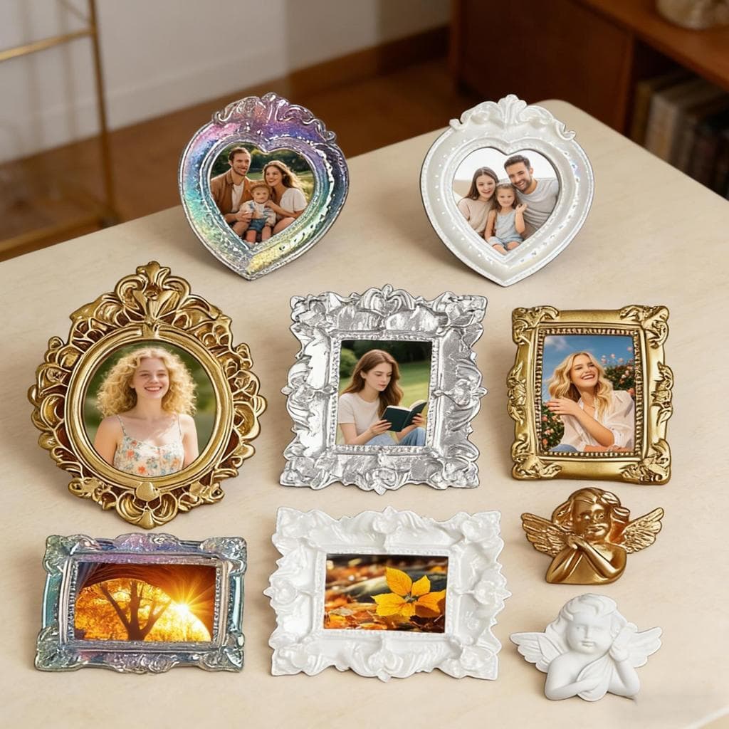 9 Pçs Molduras De Imagem Em Miniatura Vintage Mini Antigo Fotografia Decoração DIY Quadro Exibição acebnbr