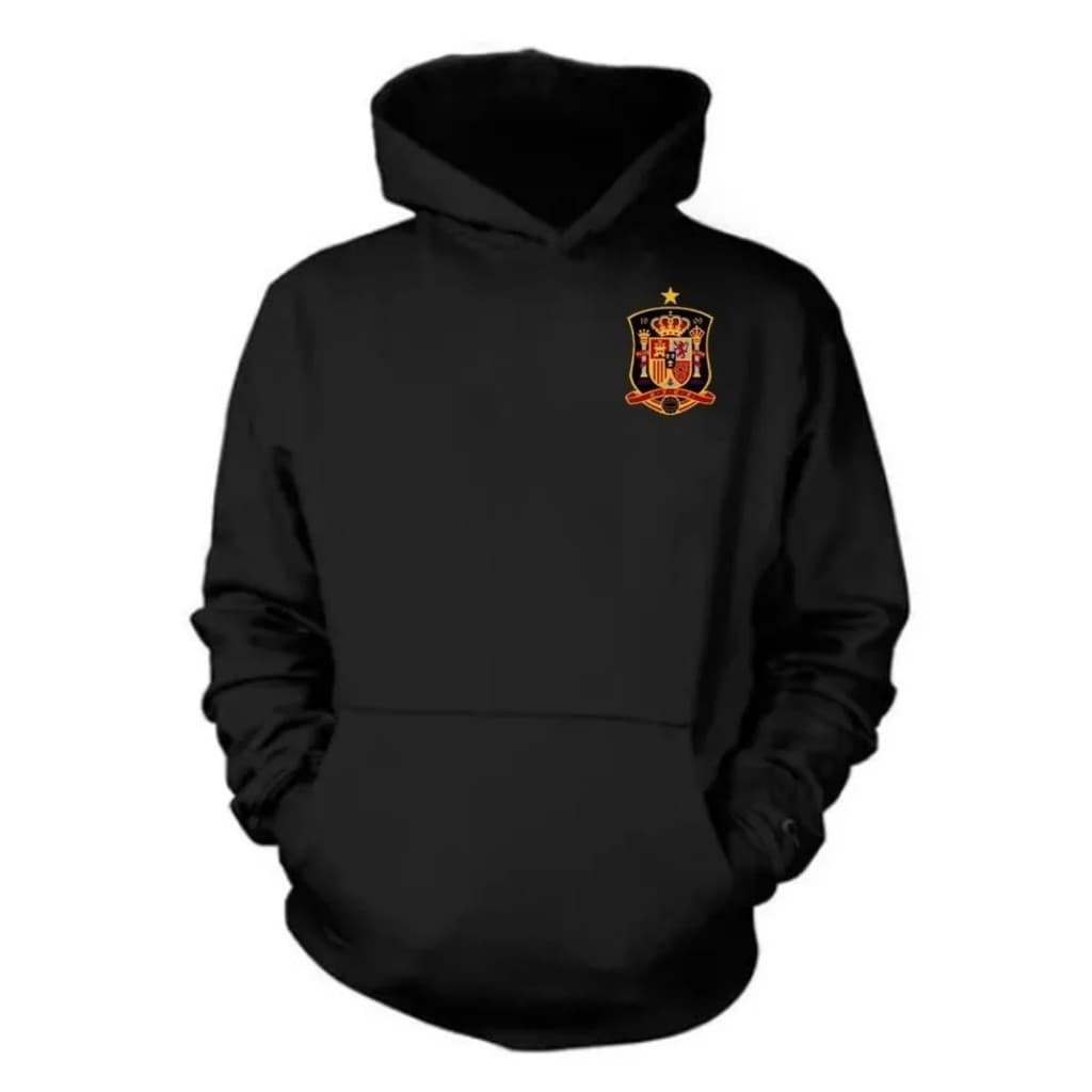 Blusa Seleção da Espanha Modelo Canguru de Moletom Flanelado Grosso de Alta Qualidade