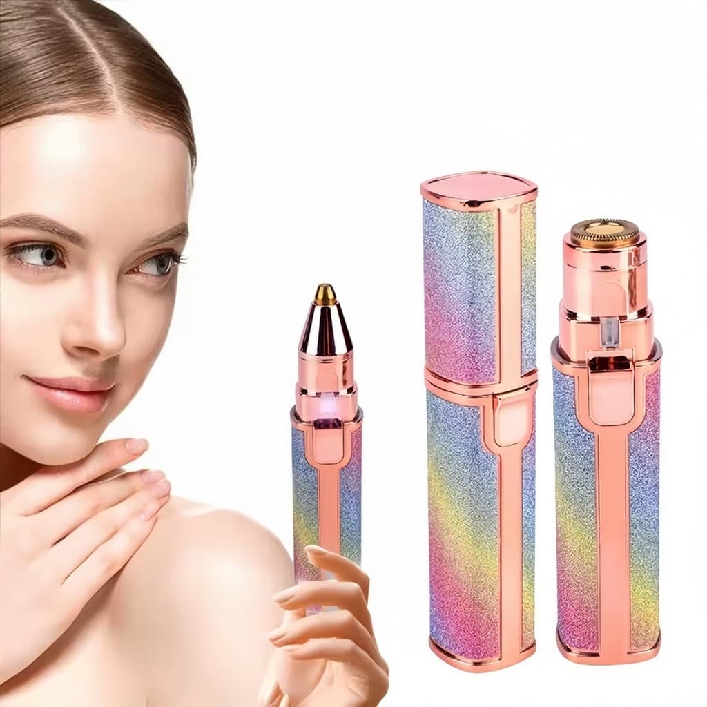 Depilador Facial Feminino Estilo Batom, Aparador 2 em 1 para Rosto e Sobrancelha