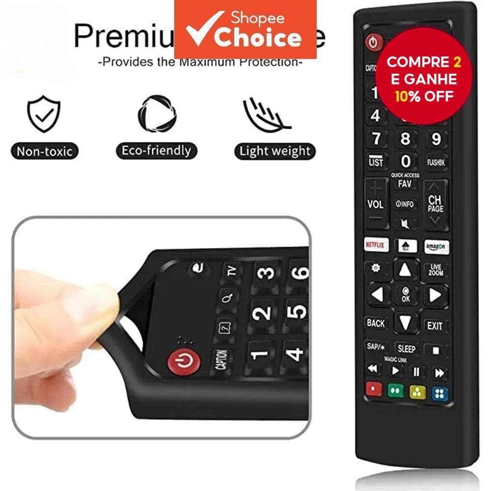 Capa de Controle Remoto em Silicone Macio Brilhante para LG Série AKB, Durável, Antiderrapante e à Prova de Quedas,