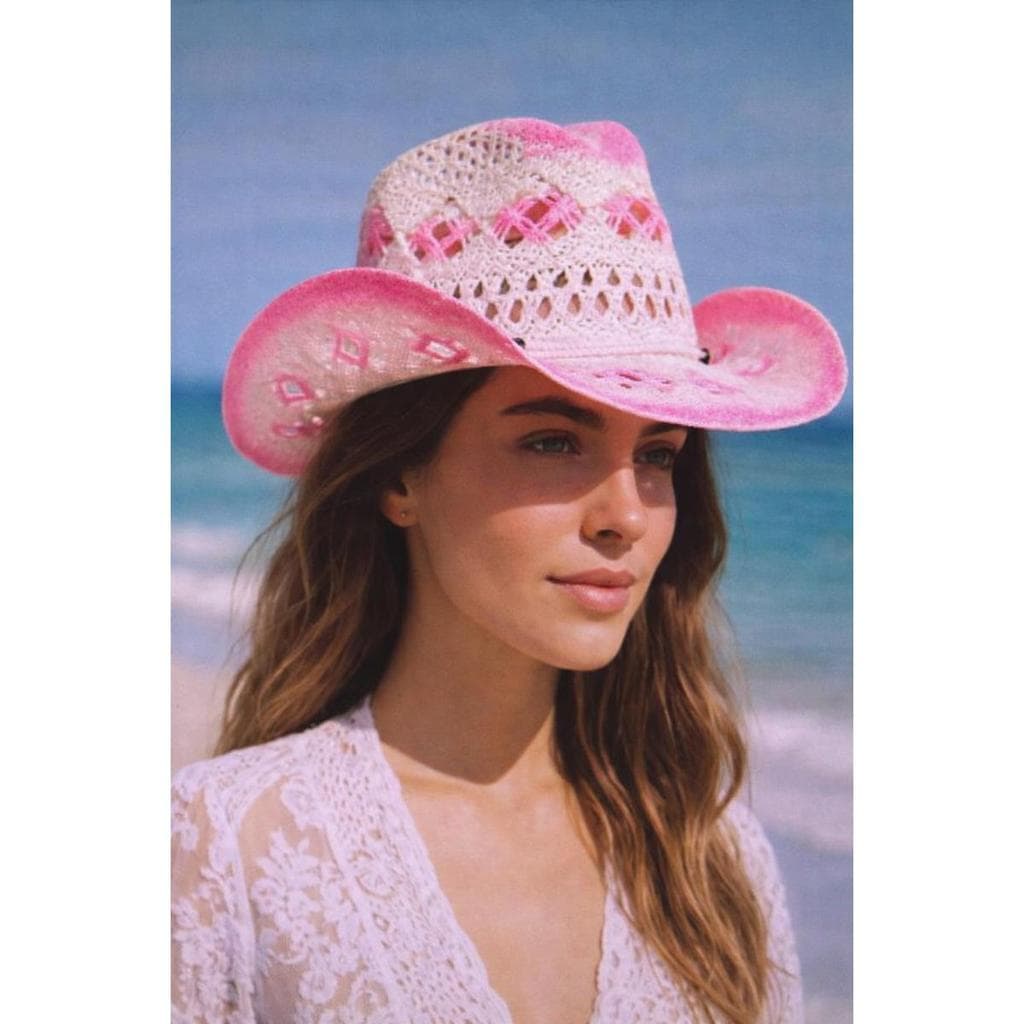Chapéu Country Estilo Virginia Modelável Praia De Palha