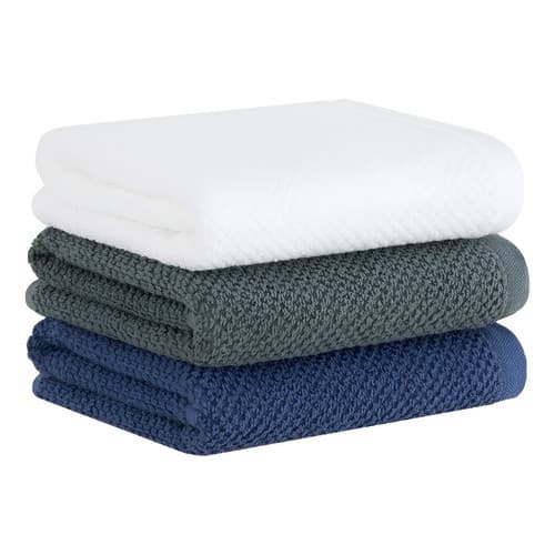 Jogo Pano de Copa Quadriculado Gourmet 3pcs Branco/Azul/Verde Eucalipto 033 - Buddemeyer