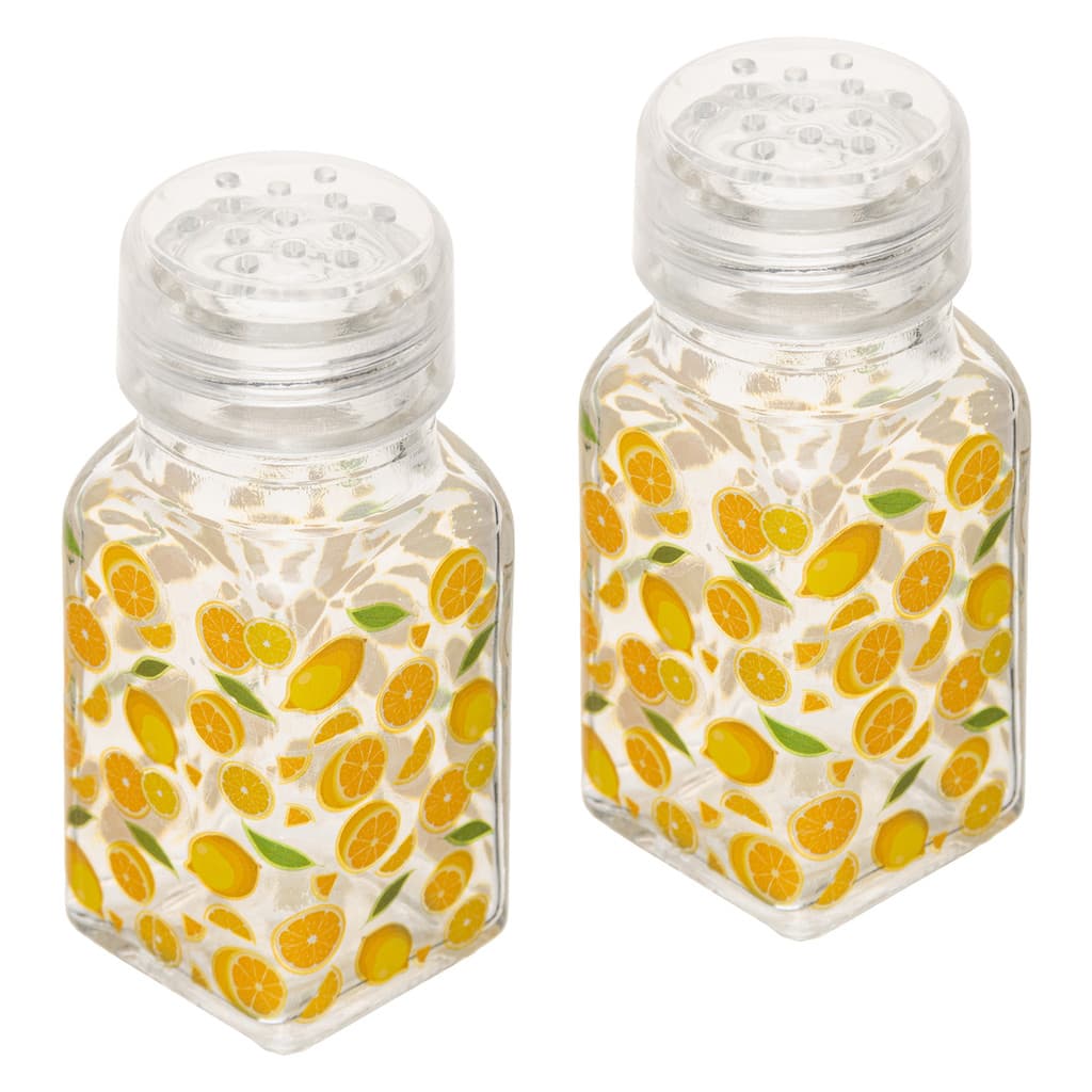 Conjunto 2 Porta Temperos De Vidro Limão Siciliano 70ml Saleiro De Mesa- Lyor