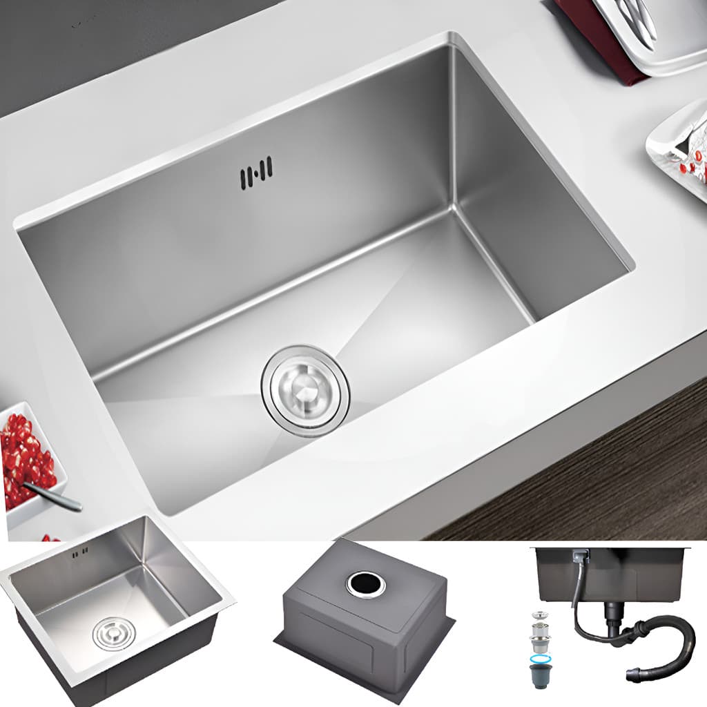 Cuba Inox 60x45 Gourmet Cozinha Quadrada Luxo Com Acessórios