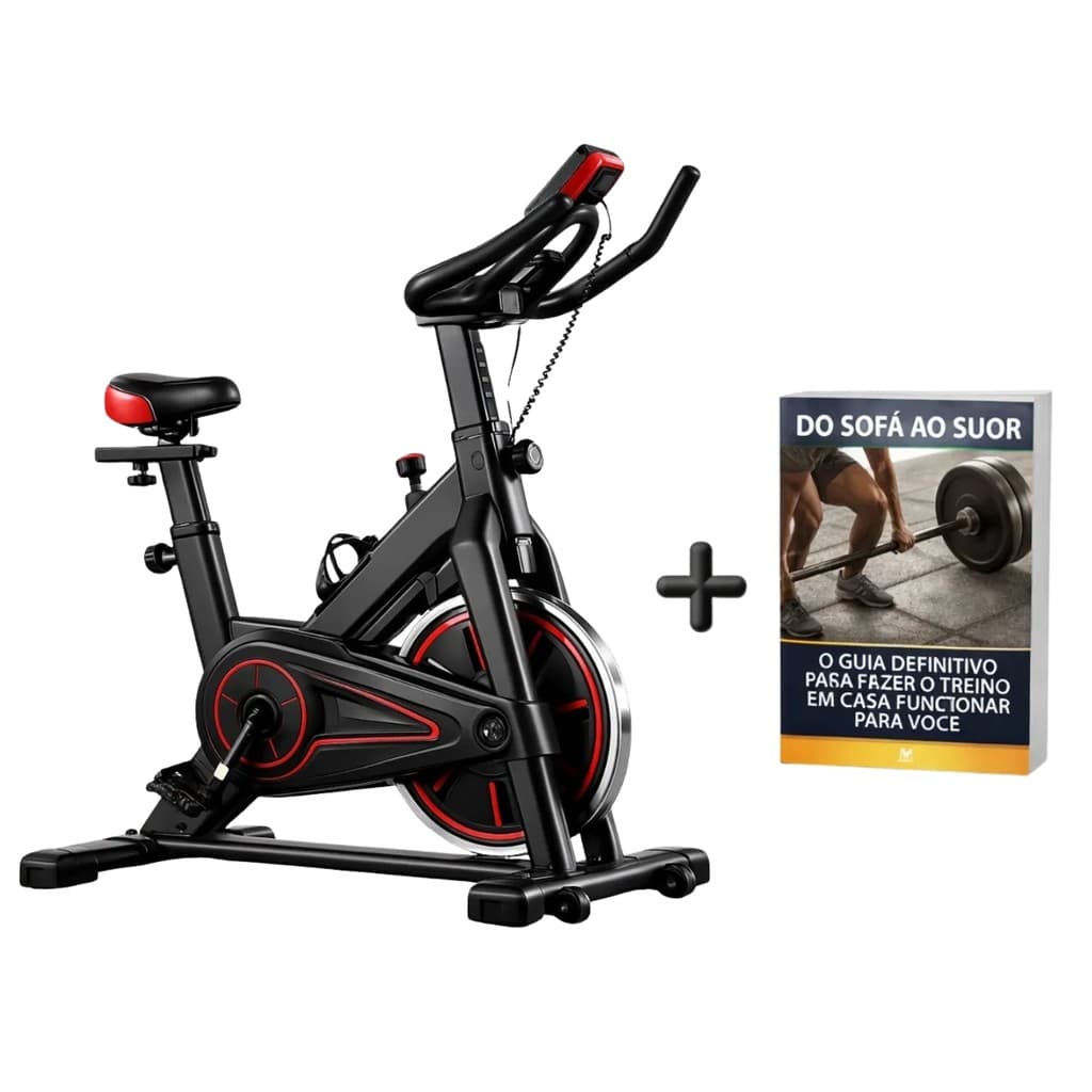 Kit Bicicleta Spinning Ahead Sports 120kg + E-book Treino em Casa Fitness