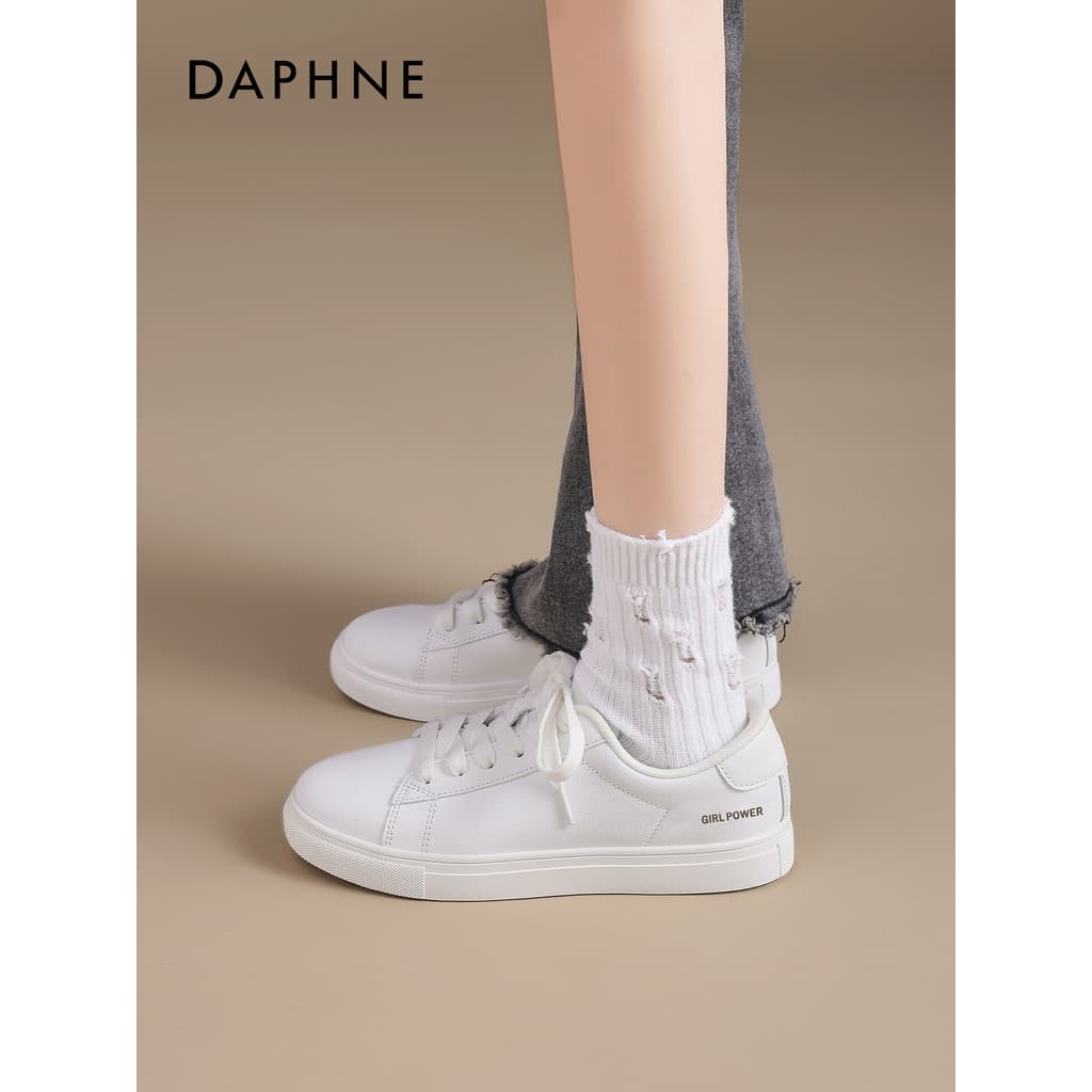 Daphne sapatos brancos planos femininos não cansados pés 2026 novo estilo primavera All-Match gigante sapatos de boa apa