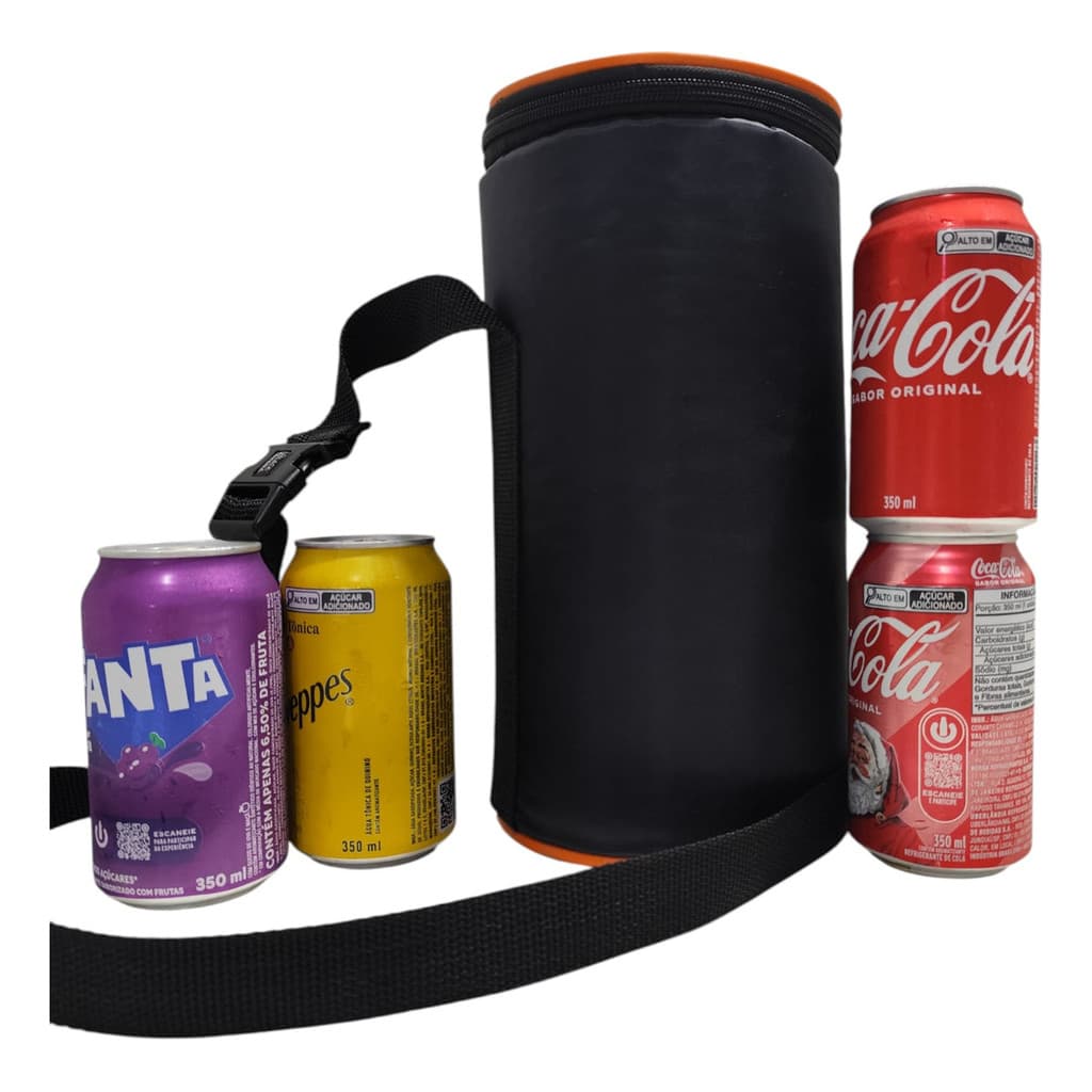 Bolsa Térmica Com Alça Cooler 4 Latas De 350ml Black Savana