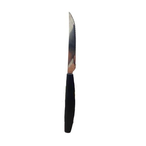 Kit 6 Facas Mesa Inox Linha Mato Grosso Preto Lâmina Afiada Cabo Ergonômico Resistente Alta Durabilidade