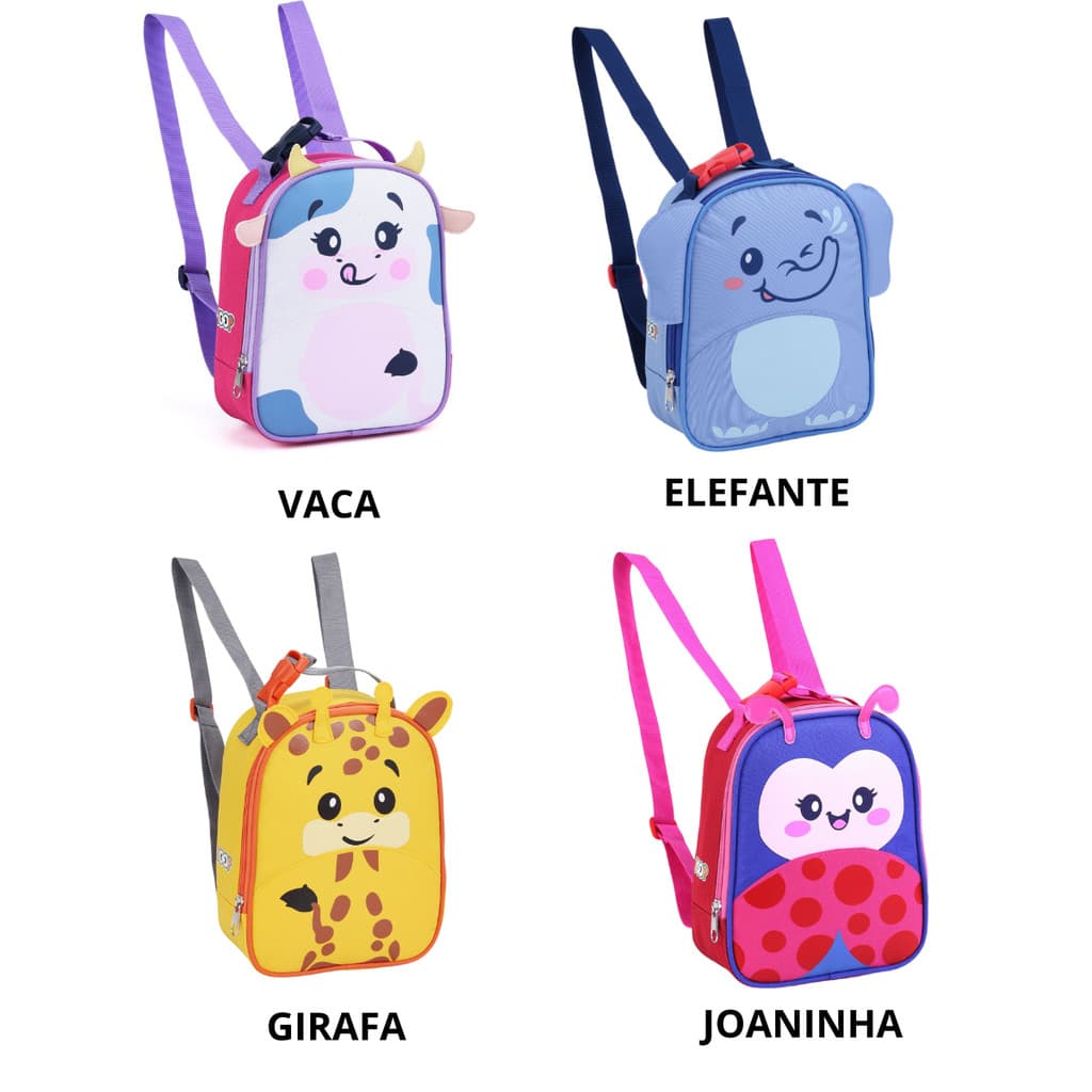Lancheira Térmica Infantil Escolar Animais 3D Zoop