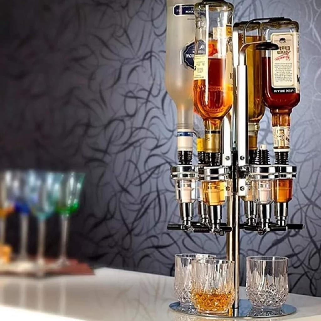 Dispenser Suporte dosador Giratório De Bebidas Suporte Bar Butler Dosador Doses 45ml Para 6 Garrafas