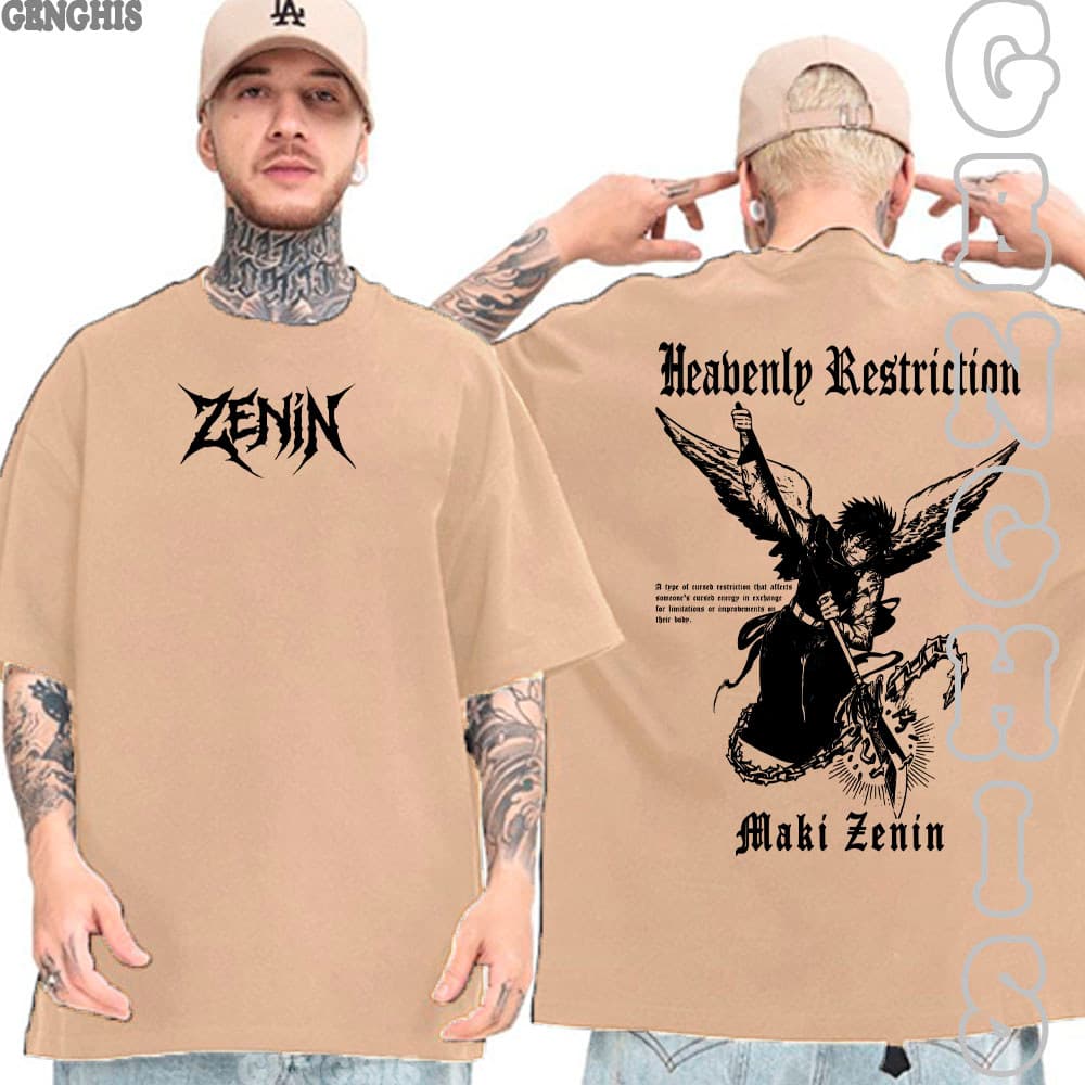 Camiseta Maki Zenin Restrição Celestial Jujutsu Kaisen Anime Manga Camisa Basica e Oversized Algodão
