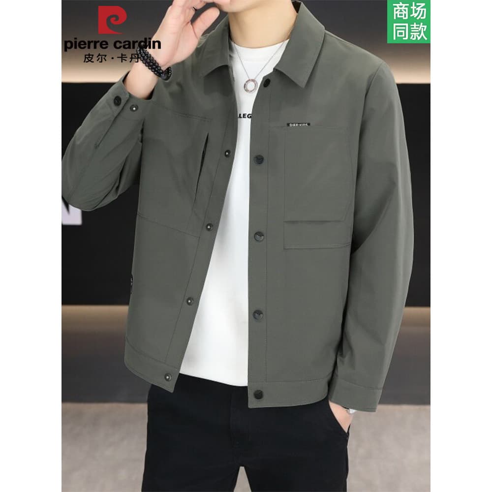 Pierre Cardan lapela negócios jaqueta Casual masculina início da primavera outono roupas 2025 nova jaqueta fina topo mas