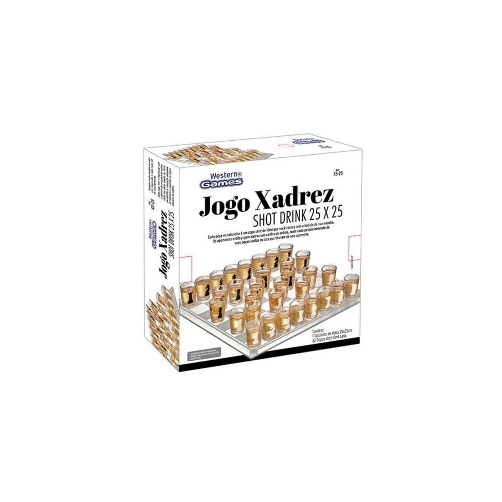 Jogo Tabuleiro Xadrez Shot Drink 25x25cm - Hasukraft