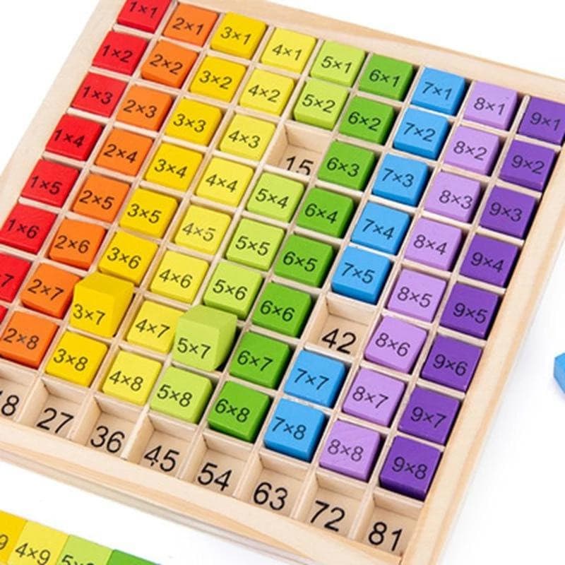 Brinquedos educativos de madeira Montessori, adequados para crianças e bebês, 99 tabela de multiplicação, ferramentas au