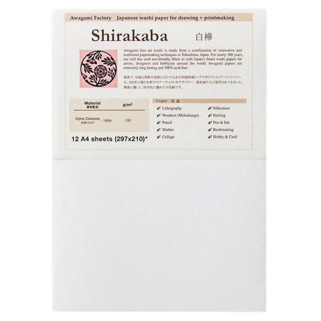 Papel Japonês Shirakaba Awagami 100g A4 12 Folhas - 8429813