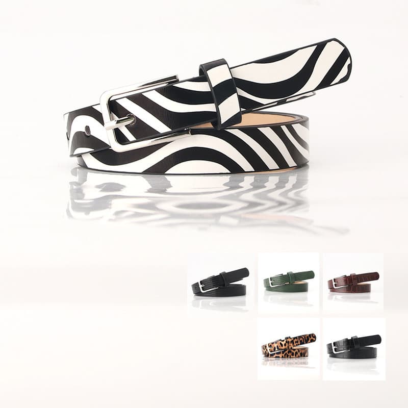 Senhoras cinto único leopardo impressão cinto fino na moda All-Match calças Zebra padrão cinto roupas decoração ser
