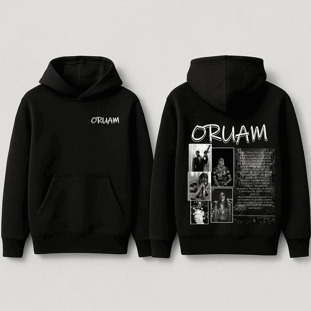 Blusa Frio Moletom Oruam Trap Carioca Biografia Trechos Album Vida de Cria 373