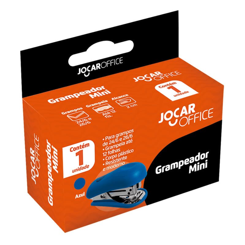 MINI GRAMPEADOR PLASTICO CORES SORTIDAS JOCAR OFFICE