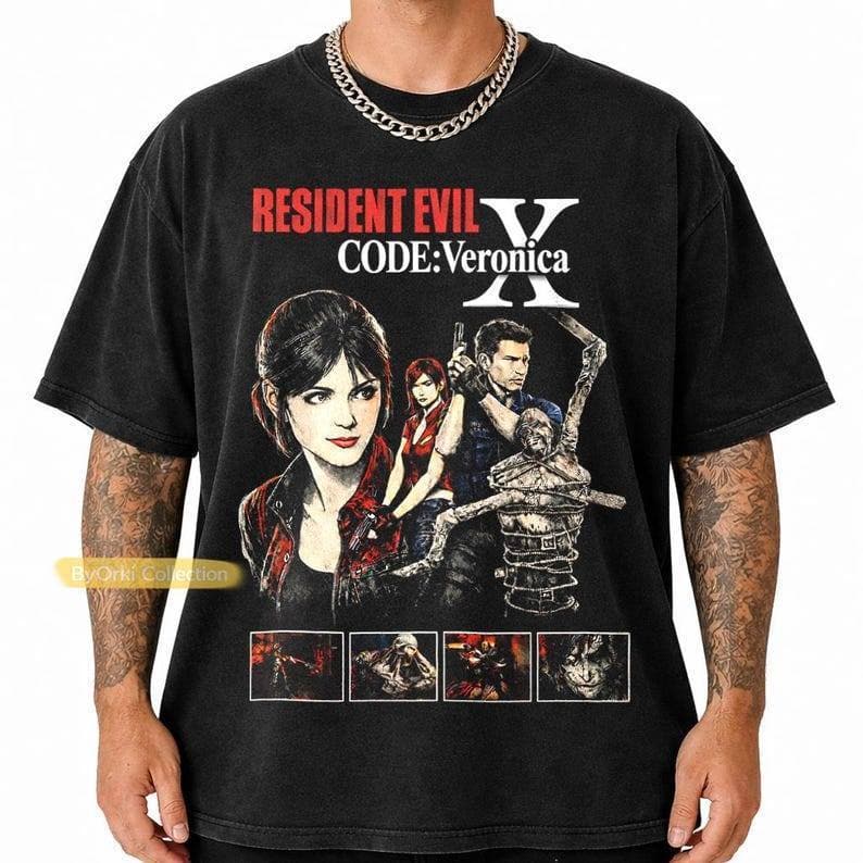 2026 Novo Camiseta Masculina Estampa Resident Evil Code Veronica T-shirt Unissex Streetwear Envio Imediato