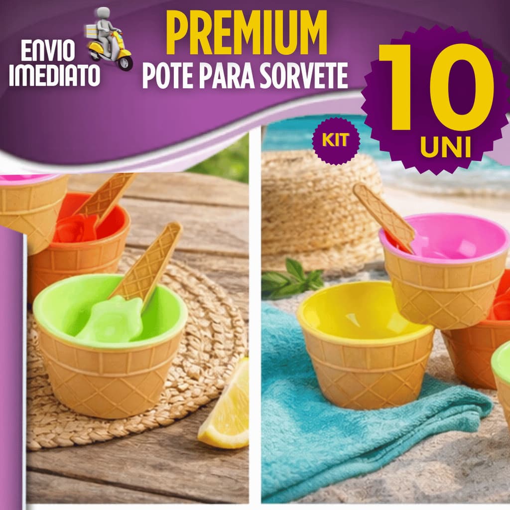 Jogo 4/6/8/10 Potes de Plástico para Sorvete Sobremesa Açai Cereal Bolo Cumbuca 200ml Buffet Cozinha