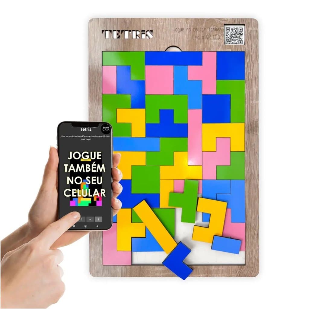 Brinquedo Educativo Alfabeto em MDF, Jogo de Alfabetização Infantil com QR Code Interativo, Tabuleiro 25x38 Azul
