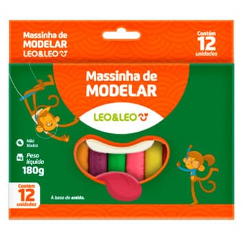 Massa De Modelar 180G 12 Cores Amido Pct/12 Un Leoeleo papelaria