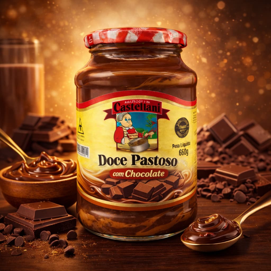 Doce de Leite Cremoso Com Chocolate 680g Castellani Doce Pastoso Envio Imediato