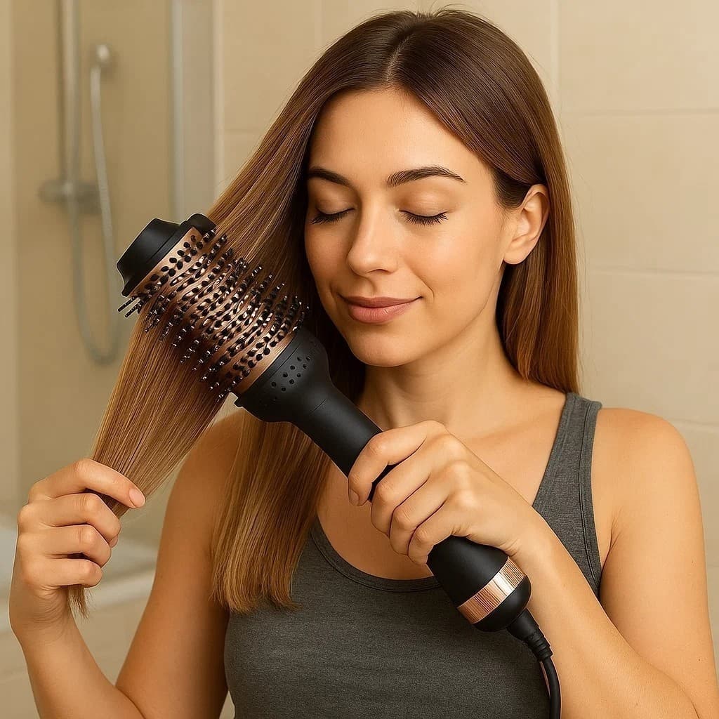 Escova Secadora Cabelo Profissional Bivolt Alisadora Modeladora Volume Secagem Achadinhos