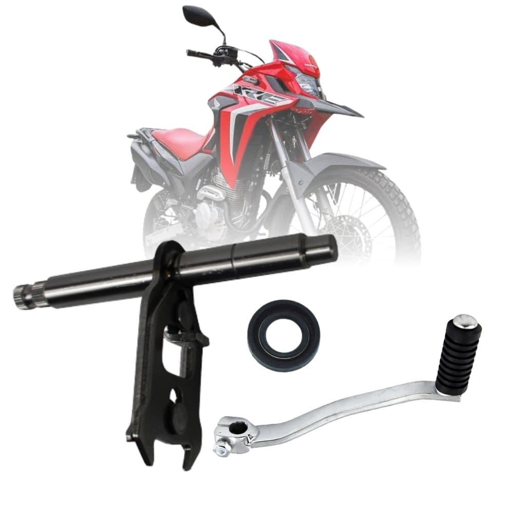 Kit Eixo Cambio Marcha + Retentor + Pedal de Marcha  Honda Xre 300 2010 a 2024