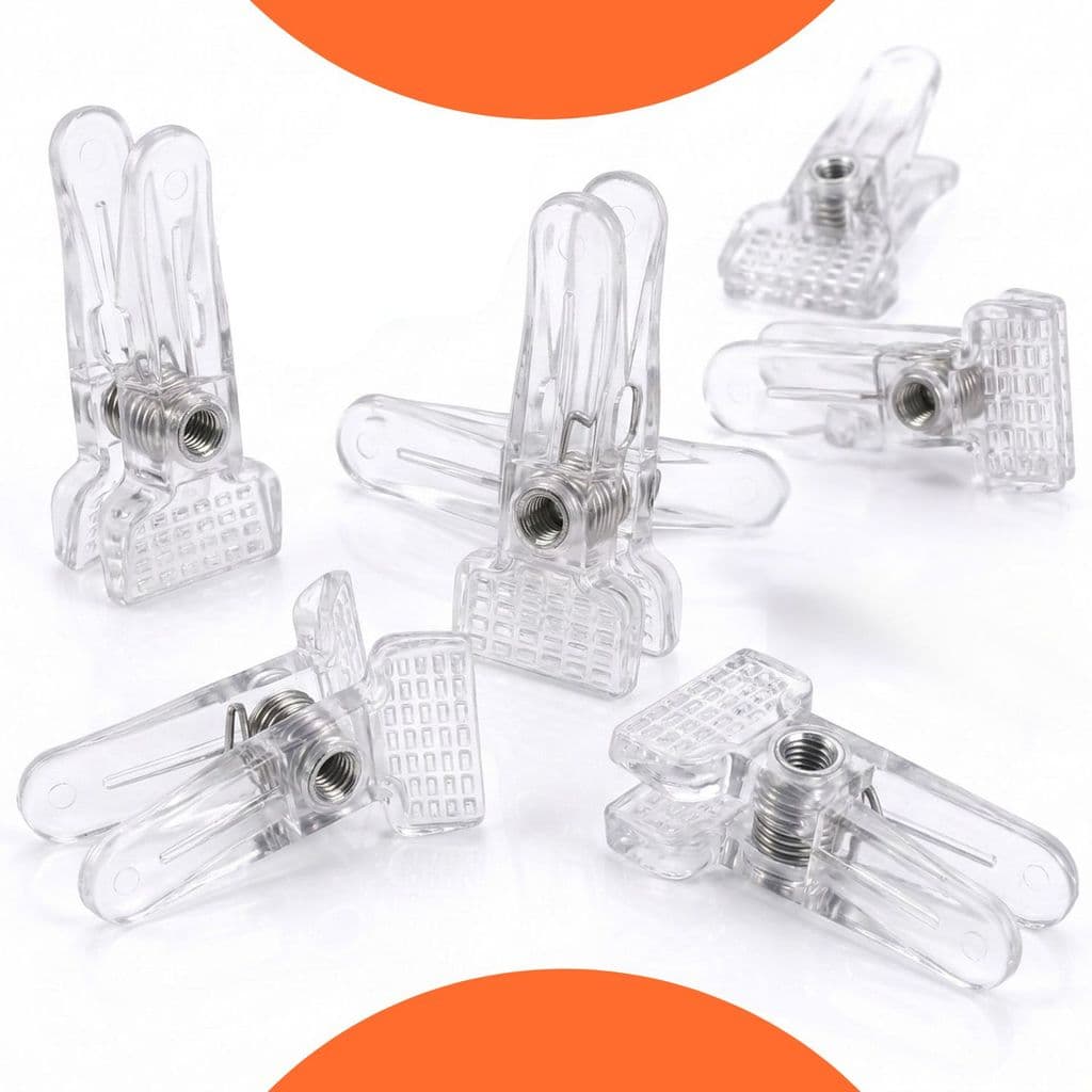Kit Presilha Acrílico Cabide Cristal Transparente Adulto Prendedor Resistente