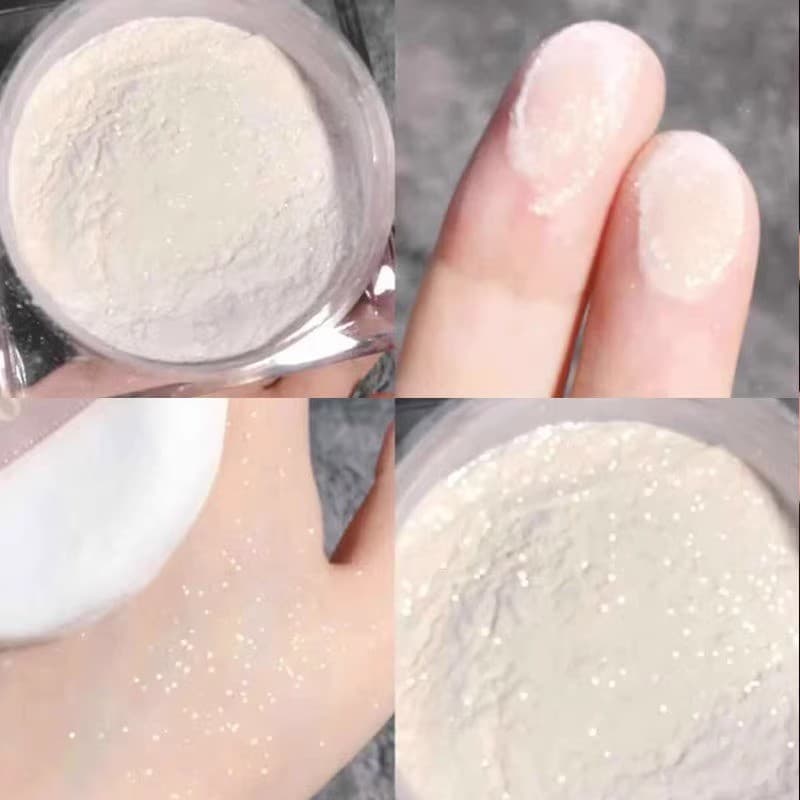 Coreano coreano contador pó solto configuração maquiagem controle de óleo de longa duração perolado fino Glitter Puff à