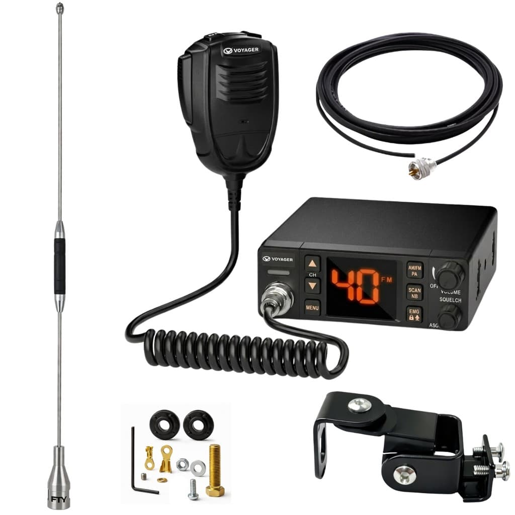 Antena PX Móvel 60cm + Suporte Carro + Rádio PX + Cabo RG58