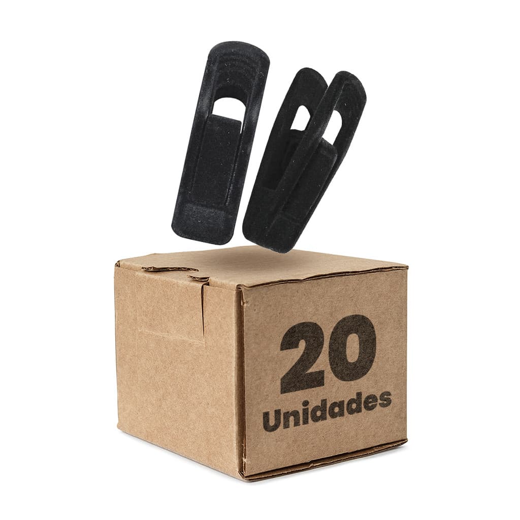 Kit 20 Presilhas De Veludo Para Cabides Prendedor Roupas