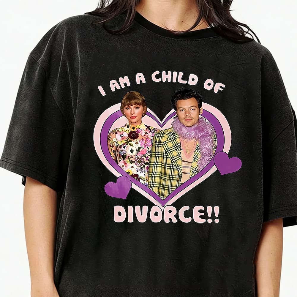 2026 Camiseta Estampa Taylor Swift Harry Styles Coração Divorcio T-shirt Unissex Streetwear Envio Imediato