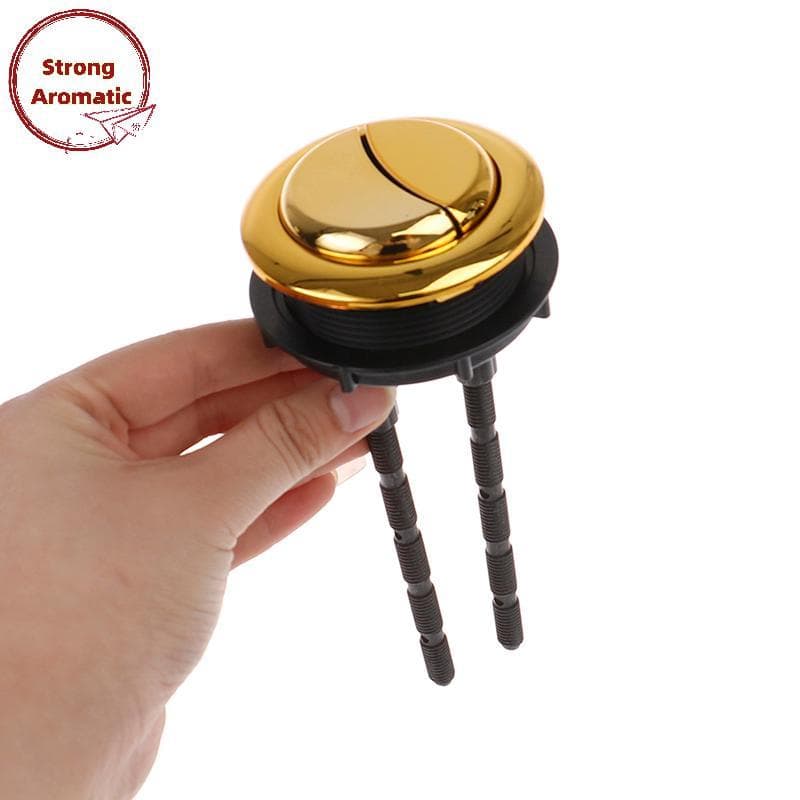 StrongArom Tanque De Vaso Sanitário Com Descarga Dupla Dourado 48mm/58mm Botão Formato Redondo Botões De Pressão BR