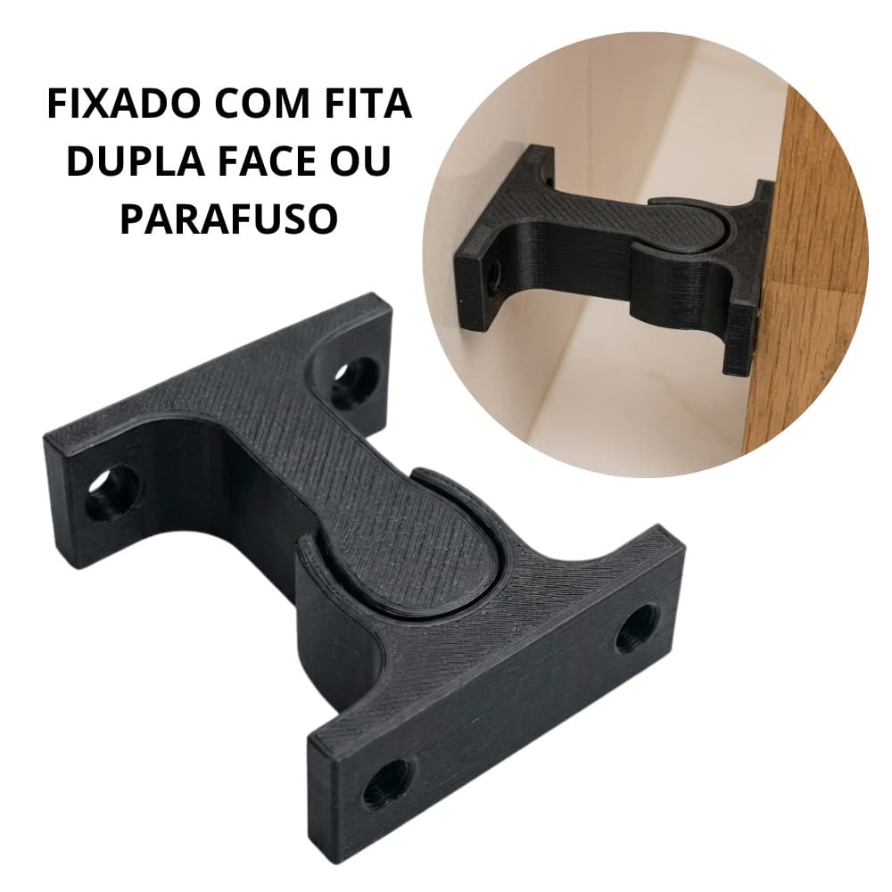 Trava Porta Reforçada Adesiva Parafuso Anti Impacto Porta Vidro Madeira Fixador