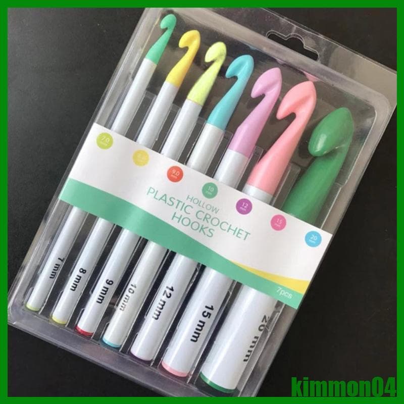Kim 7 Peças Alça Crochê Ganchos Set 7mm-20mm Colorido Camisola Tricô Fios Ferramentas Costura