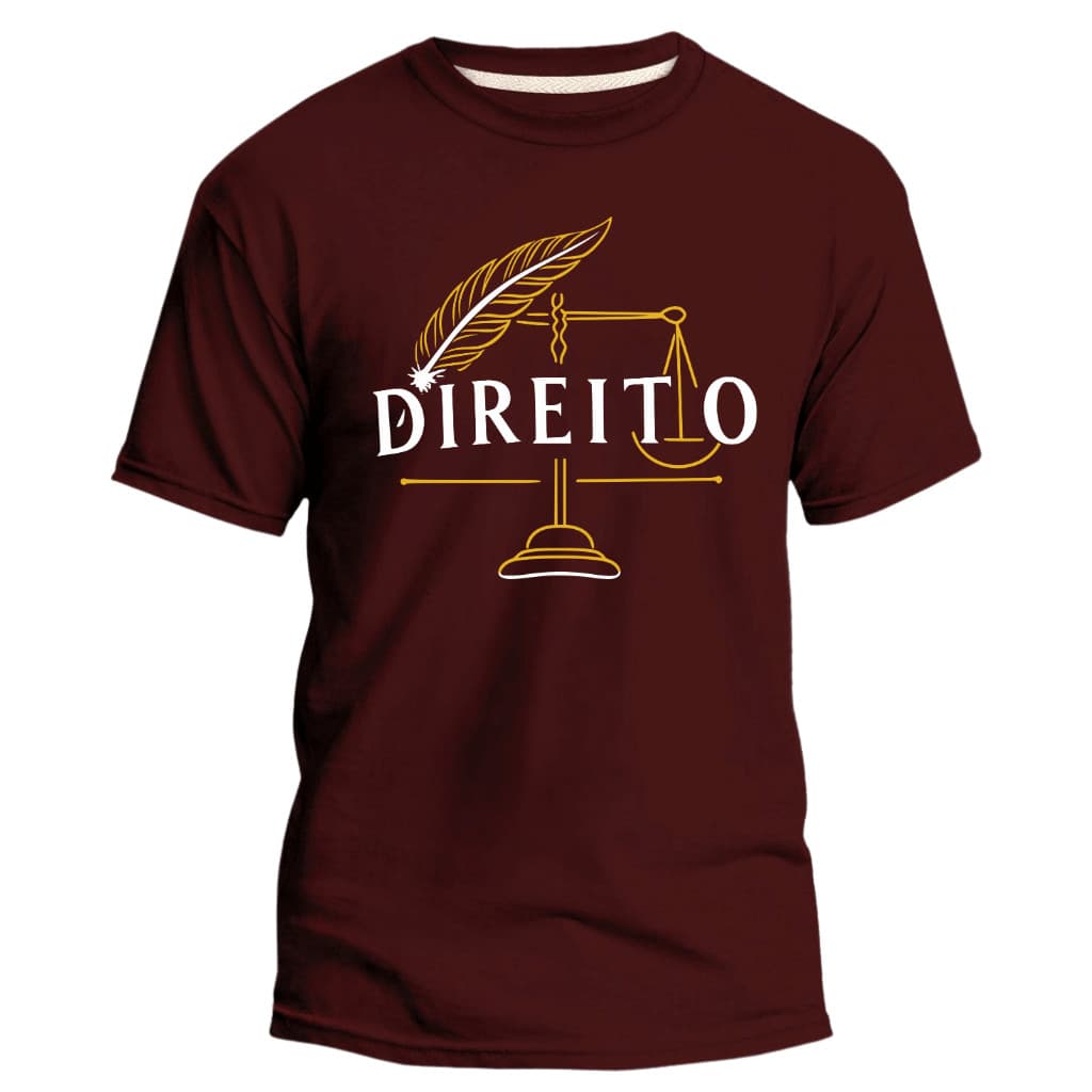 Camiseta Unissex Curso Direito Camisa 100% Algodão Volta as Aulas Trabalho Faculdade Envio Imediato