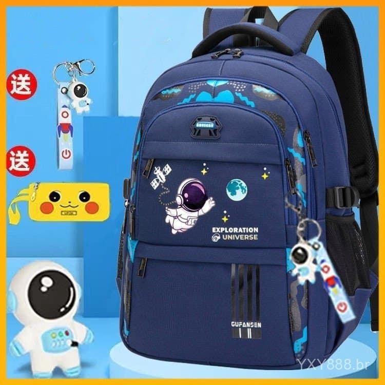 Mochila escolar infantil à prova d'água de grande capacidade/mochila escolar infantil de astronauta/mochila infantil