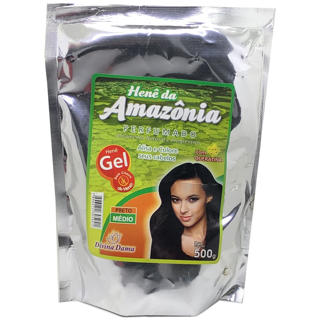 Henê Da Amazônia Em Gel Preto Médio 500g