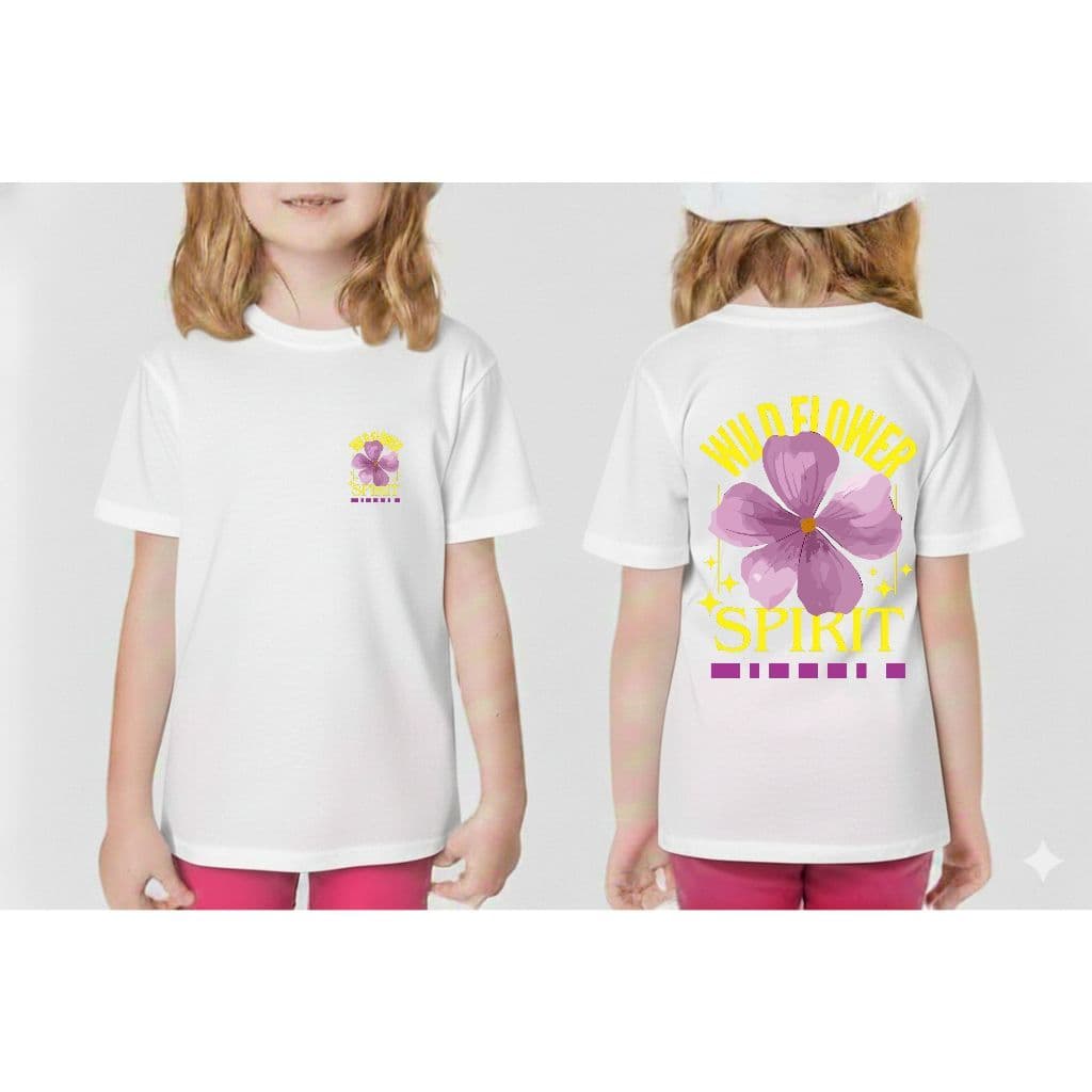 Camiseta Infantil Malha 30.1 100% Algodão Camisa Juvenil Estilosa Divertida Wild Flower Spirit