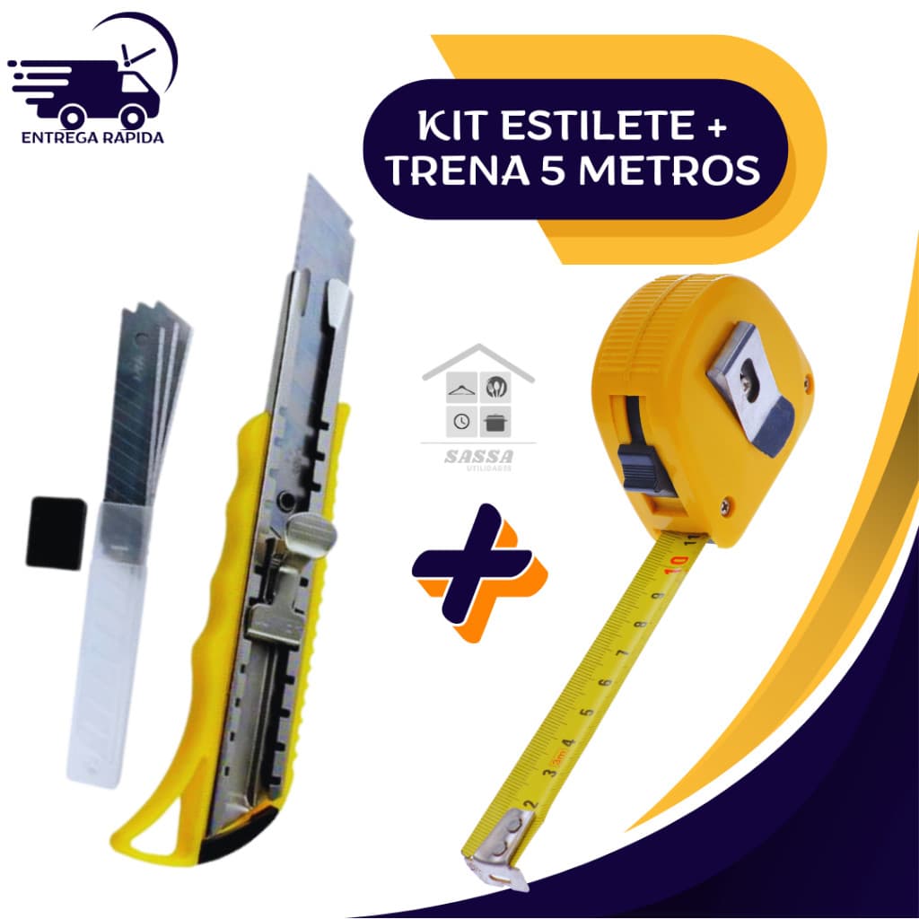 Kit Trena 5 Metros + Estilete Com 3 Lâminas Gratis