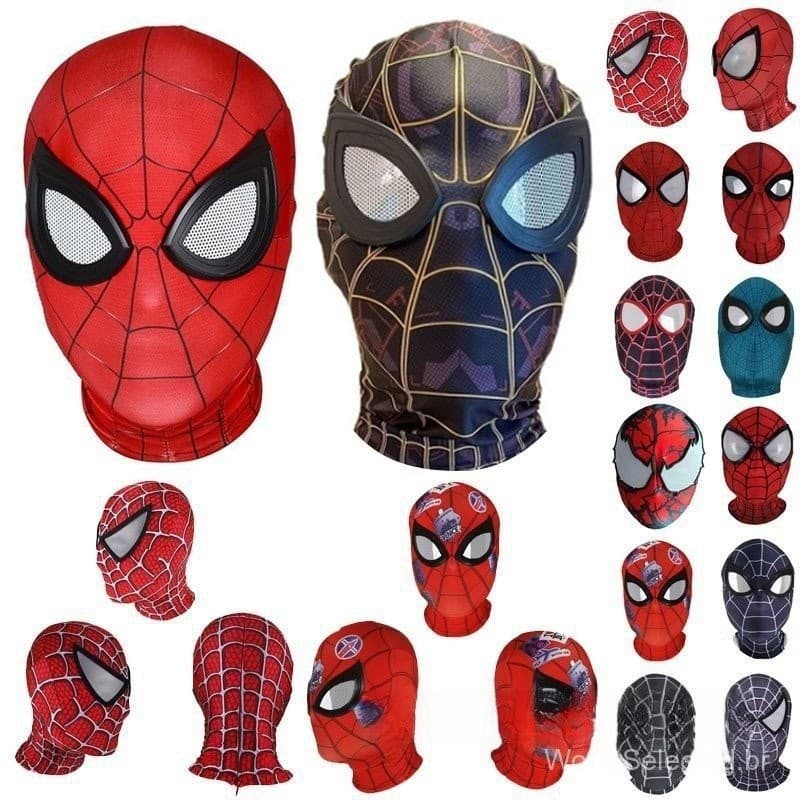 [ PRONTO PARA ENVIO ] Máscara Elástica de Homem-Aranha de Ferro dos Vingadores, Miles Morales, Sem Volta para Casa